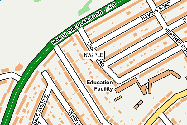 NW2 7LE map - OS OpenMap – Local (Ordnance Survey)