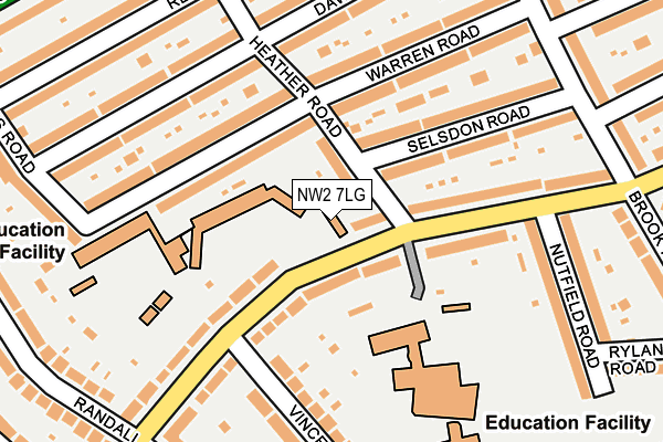 NW2 7LG map - OS OpenMap – Local (Ordnance Survey)