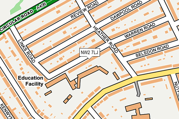 NW2 7LJ map - OS OpenMap – Local (Ordnance Survey)