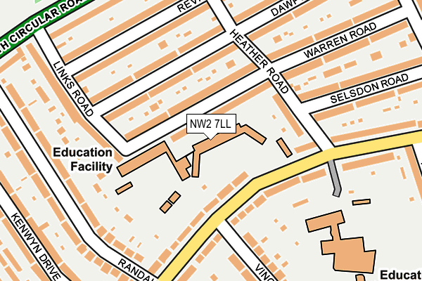 NW2 7LL map - OS OpenMap – Local (Ordnance Survey)