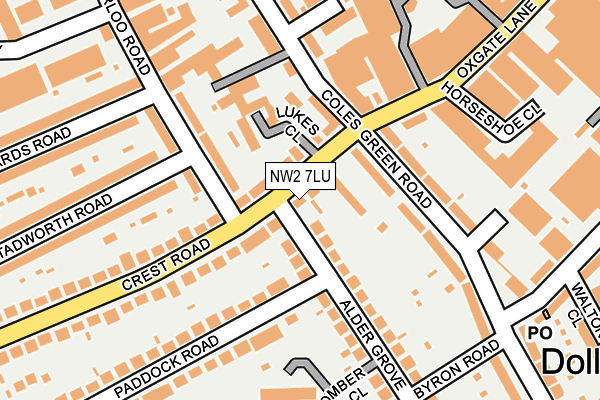 NW2 7LU map - OS OpenMap – Local (Ordnance Survey)