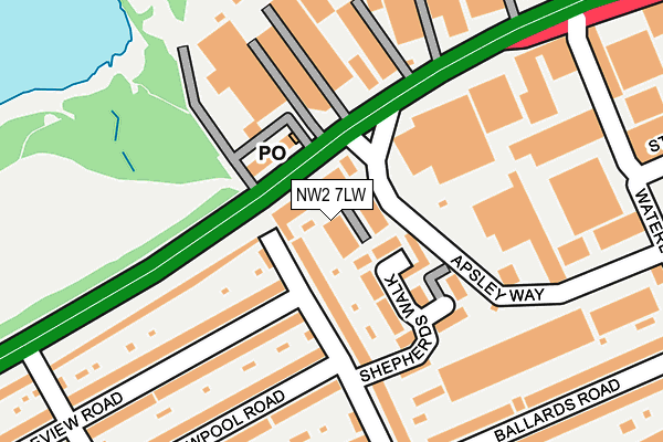 NW2 7LW map - OS OpenMap – Local (Ordnance Survey)