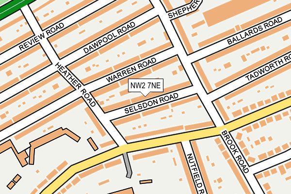 NW2 7NE map - OS OpenMap – Local (Ordnance Survey)