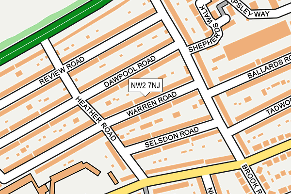 NW2 7NJ map - OS OpenMap – Local (Ordnance Survey)