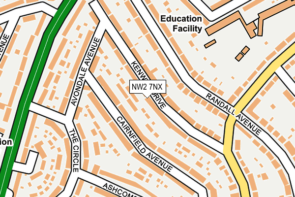 NW2 7NX map - OS OpenMap – Local (Ordnance Survey)