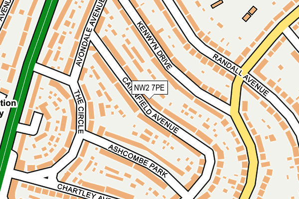 NW2 7PE map - OS OpenMap – Local (Ordnance Survey)