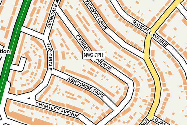 NW2 7PH map - OS OpenMap – Local (Ordnance Survey)