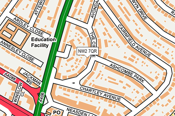 NW2 7QR map - OS OpenMap – Local (Ordnance Survey)