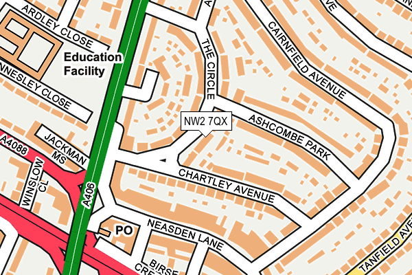 NW2 7QX map - OS OpenMap – Local (Ordnance Survey)
