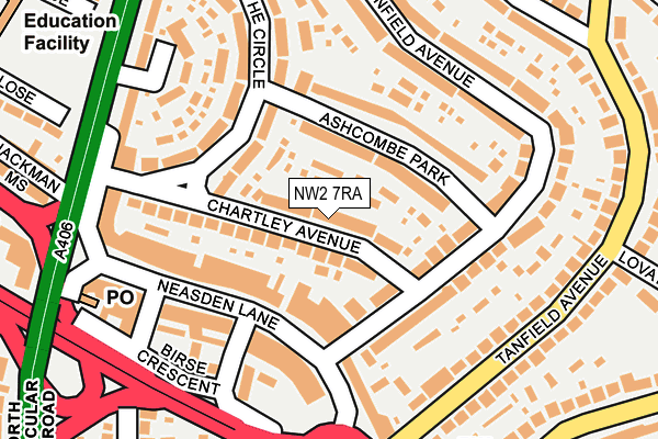 NW2 7RA map - OS OpenMap – Local (Ordnance Survey)