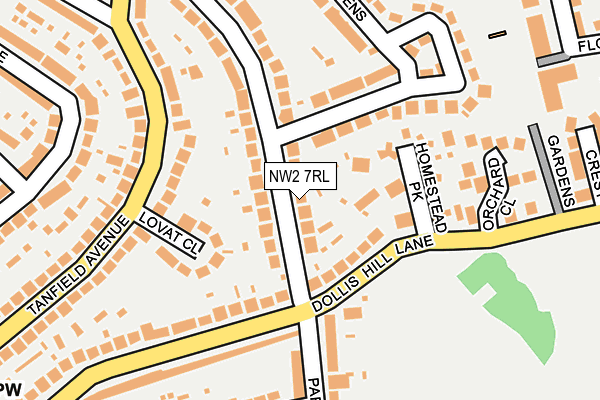 NW2 7RL map - OS OpenMap – Local (Ordnance Survey)