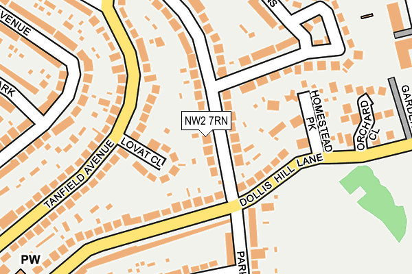 NW2 7RN map - OS OpenMap – Local (Ordnance Survey)