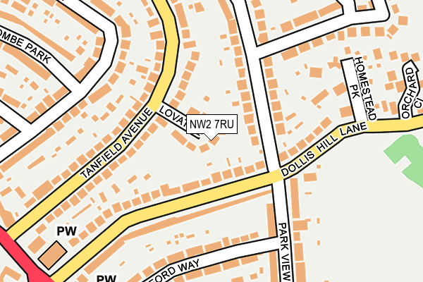 NW2 7RU map - OS OpenMap – Local (Ordnance Survey)