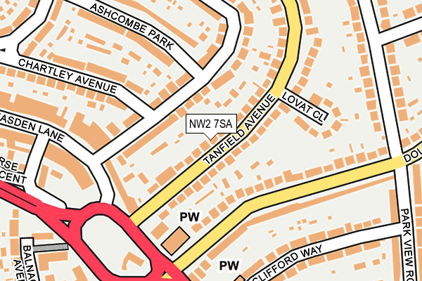 NW2 7SA map - OS OpenMap – Local (Ordnance Survey)