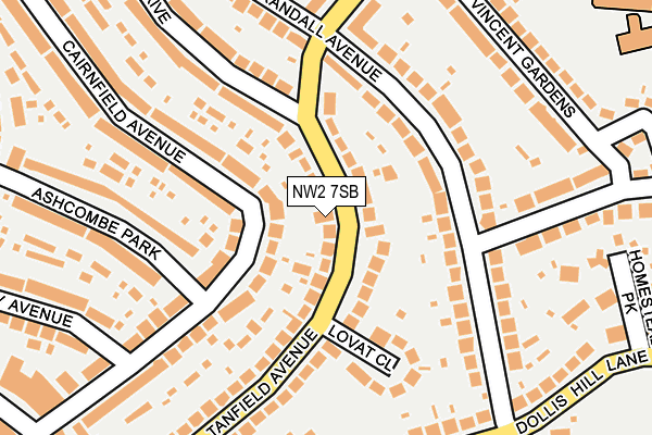 NW2 7SB map - OS OpenMap – Local (Ordnance Survey)