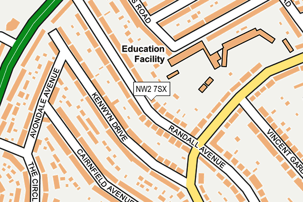 NW2 7SX map - OS OpenMap – Local (Ordnance Survey)