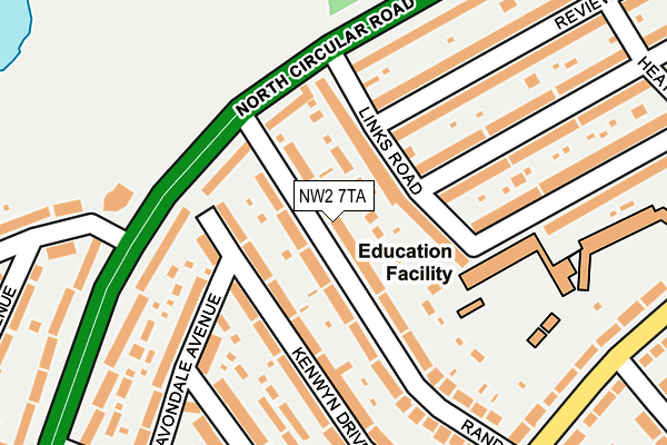 NW2 7TA map - OS OpenMap – Local (Ordnance Survey)