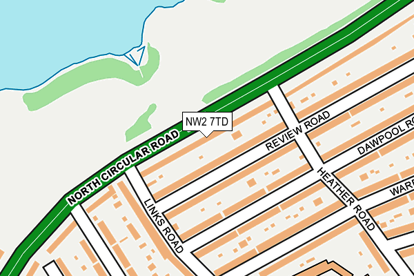 NW2 7TD map - OS OpenMap – Local (Ordnance Survey)
