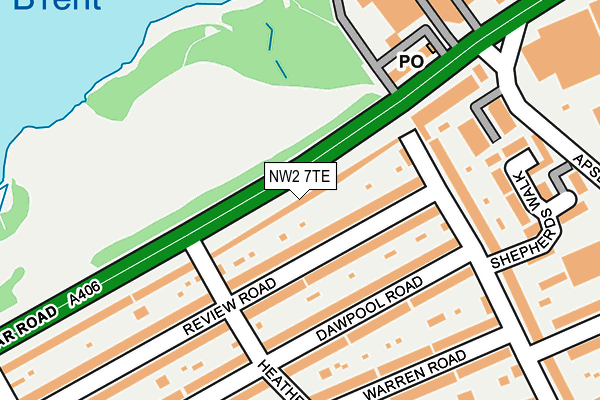 NW2 7TE map - OS OpenMap – Local (Ordnance Survey)