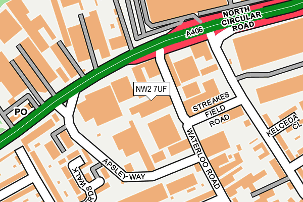 NW2 7UF map - OS OpenMap – Local (Ordnance Survey)