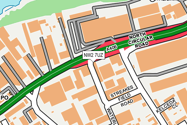 NW2 7UZ map - OS OpenMap – Local (Ordnance Survey)
