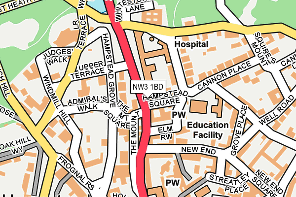 NW3 1BD map - OS OpenMap – Local (Ordnance Survey)