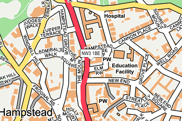 NW3 1BE map - OS OpenMap – Local (Ordnance Survey)