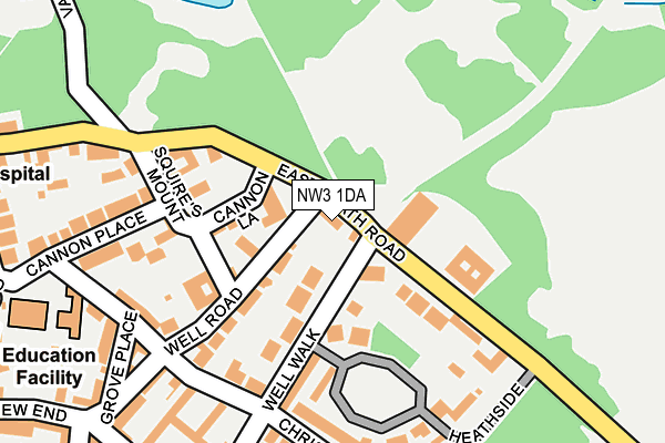 NW3 1DA map - OS OpenMap – Local (Ordnance Survey)