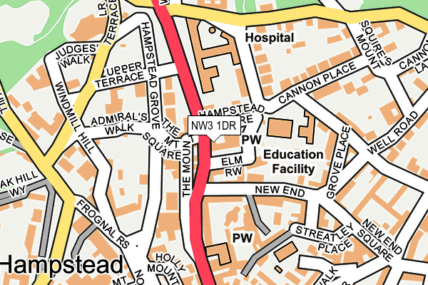 NW3 1DR map - OS OpenMap – Local (Ordnance Survey)