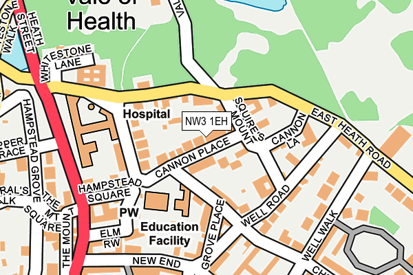Map of 1 HEATHFIELD GARDENS (FREEHOLD) LIMITED at local scale