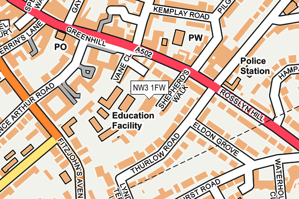 NW3 1FW map - OS OpenMap – Local (Ordnance Survey)