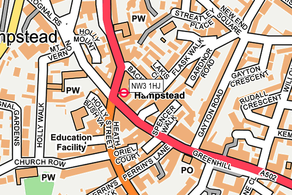 Map of GALTON FLOWERS HAMPSTEAD LIMITED at local scale