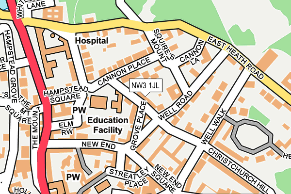 NW3 1JL map - OS OpenMap – Local (Ordnance Survey)