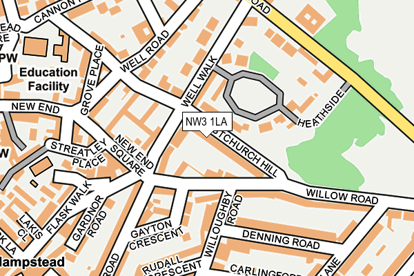 NW3 1LA map - OS OpenMap – Local (Ordnance Survey)