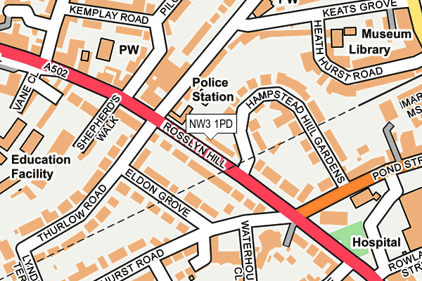 NW3 1PD map - OS OpenMap – Local (Ordnance Survey)