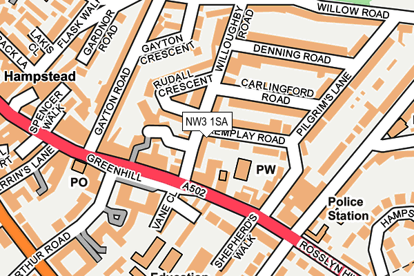 NW3 1SA map - OS OpenMap – Local (Ordnance Survey)