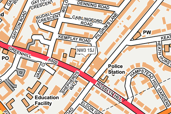 NW3 1SJ map - OS OpenMap – Local (Ordnance Survey)