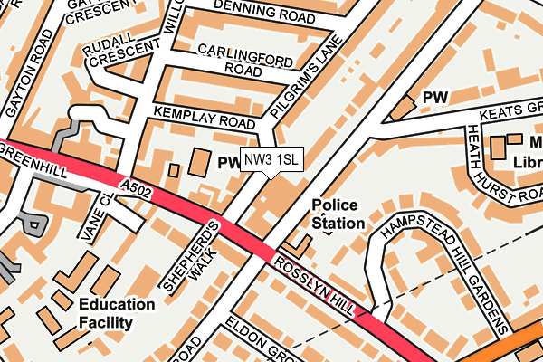 NW3 1SL map - OS OpenMap – Local (Ordnance Survey)