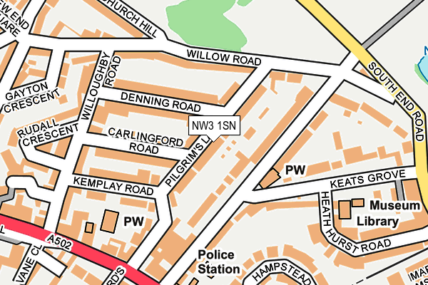 NW3 1SN map - OS OpenMap – Local (Ordnance Survey)