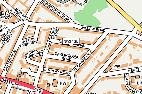 NW3 1SU map - OS OpenMap – Local (Ordnance Survey)