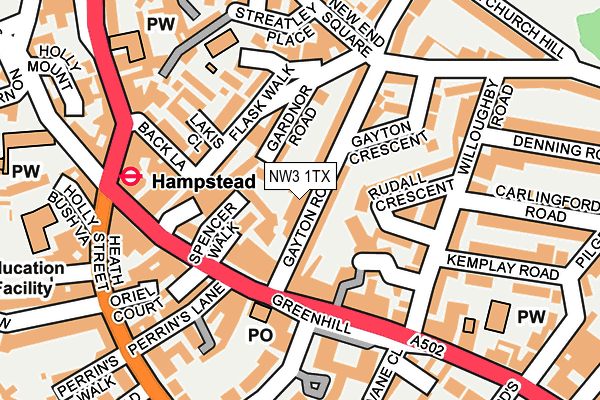NW3 1TX map - OS OpenMap – Local (Ordnance Survey)
