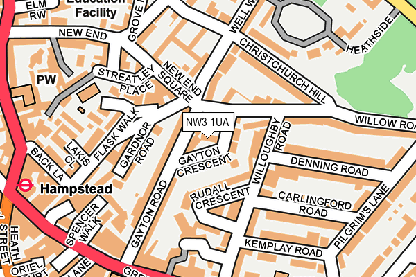 NW3 1UA map - OS OpenMap – Local (Ordnance Survey)