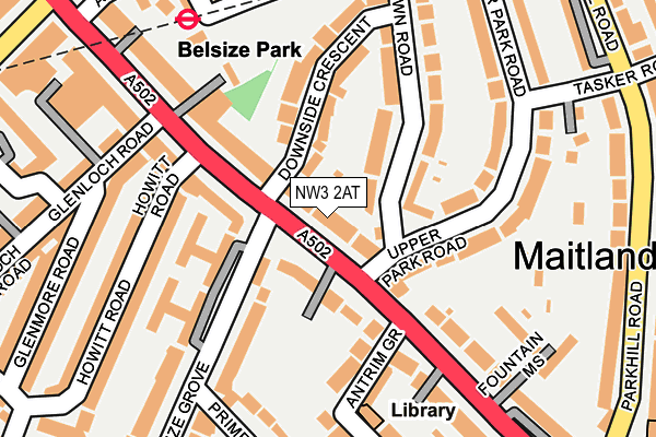 NW3 2AT map - OS OpenMap – Local (Ordnance Survey)