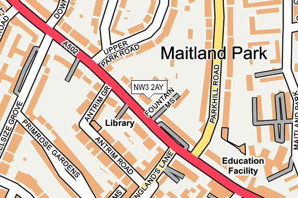 NW3 2AY map - OS OpenMap – Local (Ordnance Survey)