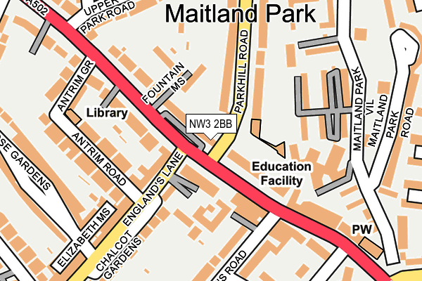 NW3 2BB map - OS OpenMap – Local (Ordnance Survey)