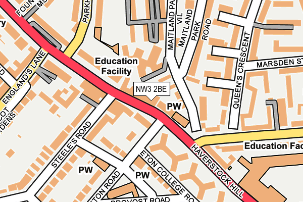 Map of 70 HAVERSTOCK HILL MANAGEMENT COMPANY LIMITED at local scale