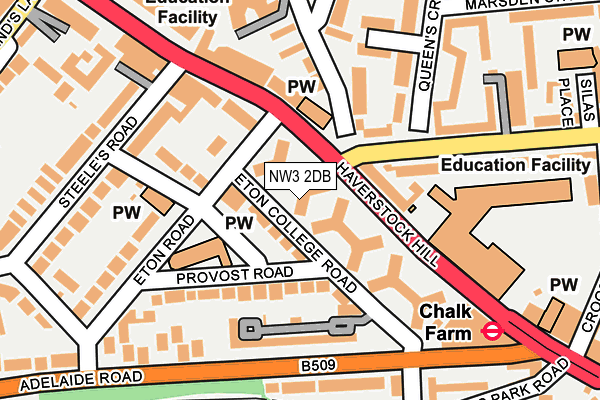 NW3 2DB map - OS OpenMap – Local (Ordnance Survey)