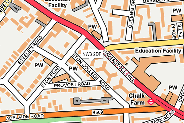 NW3 2DF map - OS OpenMap – Local (Ordnance Survey)