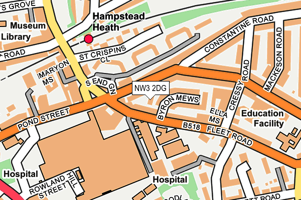 NW3 2DG map - OS OpenMap – Local (Ordnance Survey)