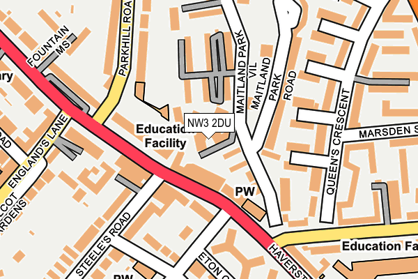 NW3 2DU map - OS OpenMap – Local (Ordnance Survey)
